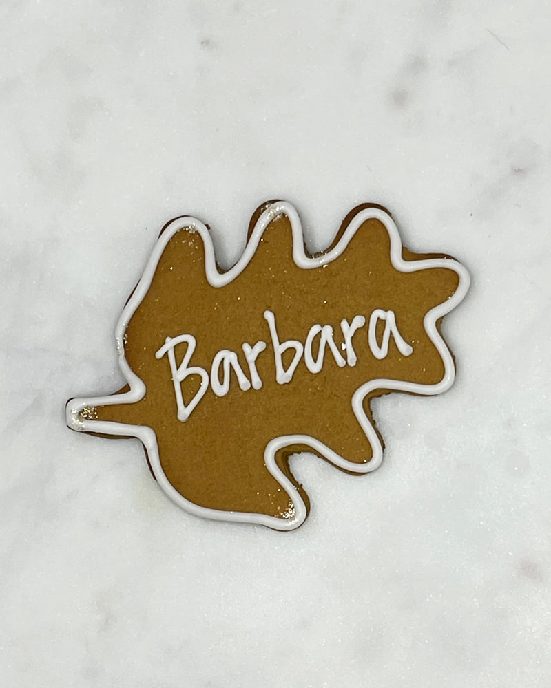 Personalized Gingerbread Leaf Cookies