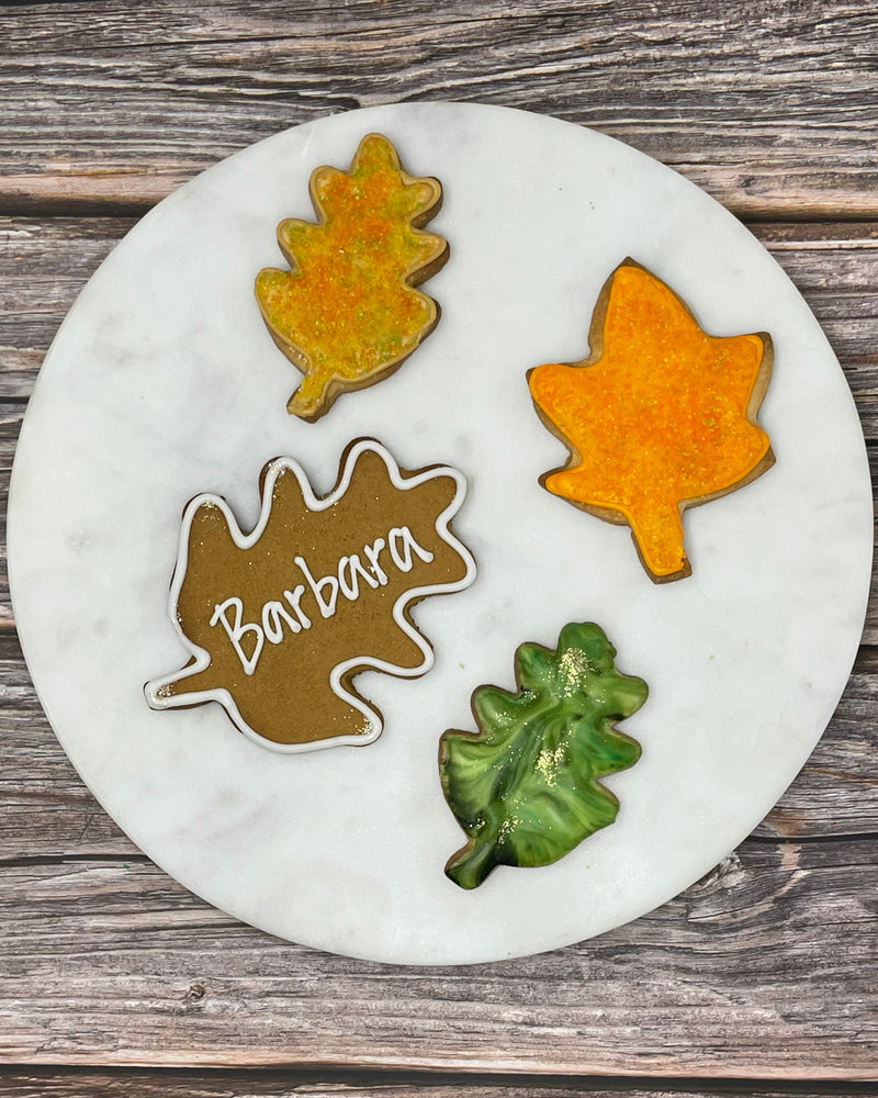 Personalized Gingerbread Leaf Cookies